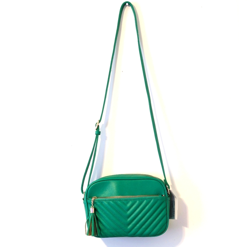 Green Quilted Crossbody Purse